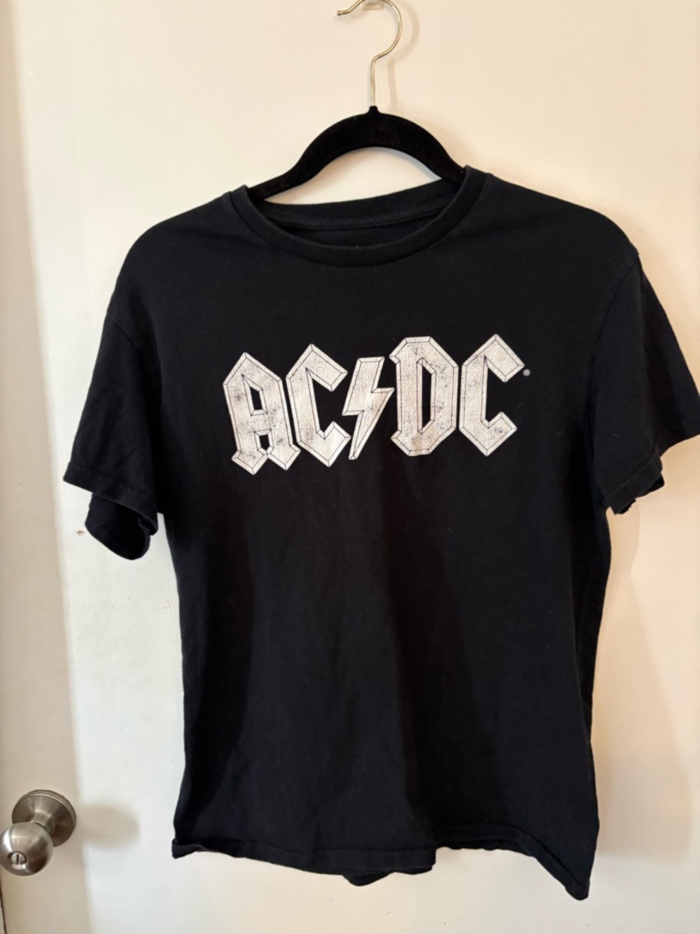 AC/DC Black Tee with White Logo